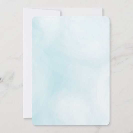 スカイブルーウッドランドキツネ男の赤ちゃん誕生発表 案内状 (裏面)