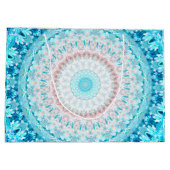 スカイブルーエレガントクリスタル誕生日 ラージペーパーバッグ (裏面)