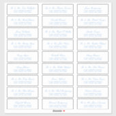 スカイブルーエレガントスクリプトゲスト住所 シール (シート)