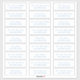 スカイブルーエレガントスクリプトゲスト住所 シール