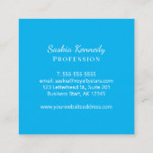 スカイブルーエレガントスクリプトプロフェッショナルモノグラム スクエア名刺 (裏面)