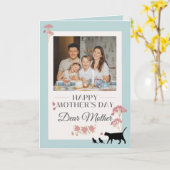 スカイブルーエレガントハッピーマザーズデイカード カード (黄色い花)