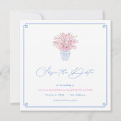 スカイブルーエレガントバレエピンクジンジャージャー結婚ズ セーブザデート (正面)