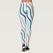 スカイブルーエレガントヨガウィメンズレギンス レギンス (裏面)