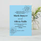 スカイブルーエレガント結婚式招待状 – ロマンチック 招待状 (スタンド正面)