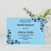 スカイブルーエレガント結婚式招待状 – ロマンチック 招待状 (スタンド正面)