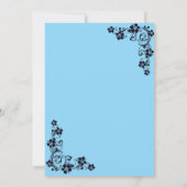 スカイブルーエレガント結婚式招待状 – ロマンチック 招待状 (裏面)