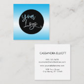 スカイブルーカスタムの上にロゴを追加しグラデーションます スクエア名刺 (正面/裏面)