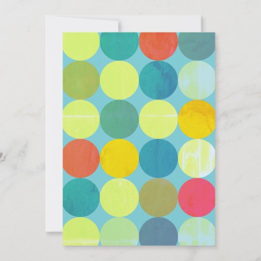 スカイブルーカラフル&サークル誕生日招待状 招待状 (裏面)