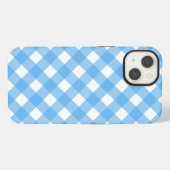 スカイブルーギンガムチェックのCase-Mate iPhoneケース iPhone 13ケース (裏面横)