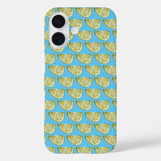 スカイブルークラシック上のライムグリーンスライスパターン Case-Mate iPhoneケース (裏面)