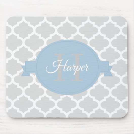 スカイブルークローバー パーソナライズされた マウスパッド (正面)