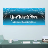 スカイブルーグラデーションライトストリング独自の文字を追加 横断幕 (トレードショー)