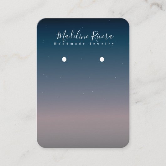 スカイブルーグラデーション手作りイヤリングディスプレイカード コーリングカード (正面)