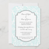 スカイブルーグレーフォト婚約パーティ招待状 招待状 (正面)