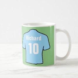 スカイブルーサッカーファンシャツ コーヒーマグカップ