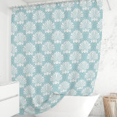 スカイブルーシーシェル シャワーカーテン