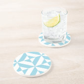 スカイブルージオメトリックデコキューブパターン コースター (側面)