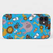 スカイブルージャングルサファリ動物 Case-Mate iPhoneケース (裏面(横))