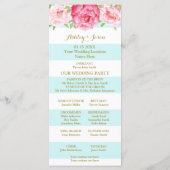 スカイブルーストライプ結婚式 プログラムピンクウォーター プログラム (裏面)