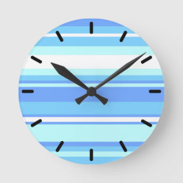 スカイブルーストライプ ラウンド壁時計