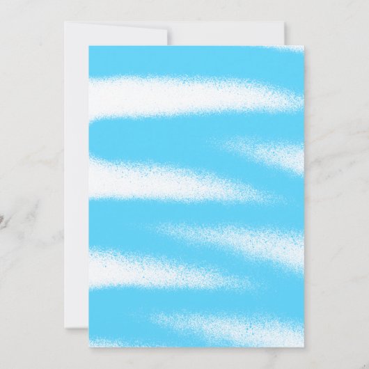 スカイブルースプレー絵を描タイポグラフィ写真卒業 案内状 (裏面)