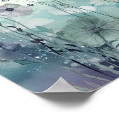 スカイブルースワイルドフィールドフラワーアート ポスター (角)