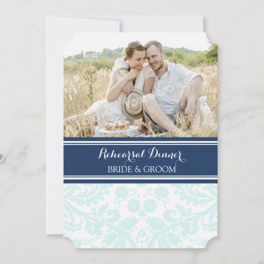 スカイブルーダマスク写真リハーサルディナーパーティー 招待状 (正面)