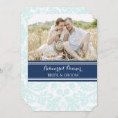 スカイブルーダマスク写真リハーサルディナーパーティー 招待状 (正面/裏面)