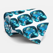 スカイブルートパーズクッションジェムストーン ネクタイ (ロール)