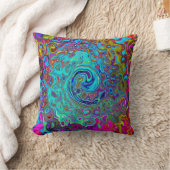 スカイブルートリップ（幻覚体験）のような抽象芸術レトロ液体スワール クッション (ブランケット)