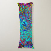 スカイブルートリップ(幻覚体験)のような抽象芸術レトロ液体スワール ボディピロー (正面縦)