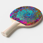 スカイブルートリップ（幻覚体験）のような抽象芸術レトロ液体スワール 卓球ラケット (正面アングル)