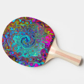スカイブルートリップ（幻覚体験）のような抽象芸術レトロ液体スワール 卓球ラケット (横)