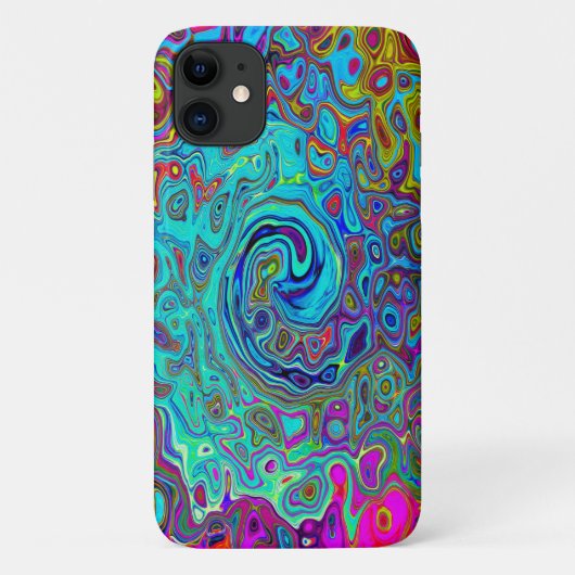 スカイブルートリップ（幻覚体験）のような抽象芸術レトロ液体スワール Case-Mate iPhoneケース (裏面)