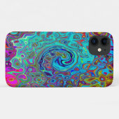 スカイブルートリップ（幻覚体験）のような抽象芸術レトロ液体スワール Case-Mate iPhoneケース (裏面(横))
