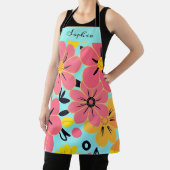 スカイブルードーパミンスタイルのピンク&イエロー エプロン (インサイチュ)