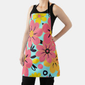 スカイブルードーパミンスタイルのピンク&イエロー エプロン (インサイチュ)