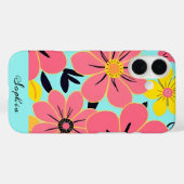 スカイブルードーパミンスタイルのピンク&イエロー Case-Mate iPhoneケース (裏面 (横))