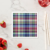 スカイブルーネイビーブルゴーニュ名門私立校風のピスタハマドラス スタンダードカクテルナプキン (インサイチュ)