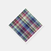 スカイブルーネイビーブルゴーニュ名門私立校風のピスタハマドラス スタンダードカクテルナプキン (角)