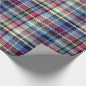 スカイブルーネイビーブルゴーニュ名門私立校風のピスタハマドラス ラッピングペーパー (角)