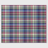 スカイブルーネイビーブルゴーニュ名門私立校風のピスタハマドラス ラッピングペーパー (フラット)