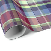 スカイブルーネイビーブルゴーニュ名門私立校風のピスタハマドラス ラッピングペーパー (ロールコーナー)