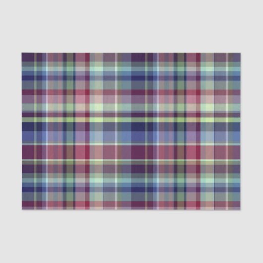 スカイブルーネイビーブルゴーニュ名門私立校風のピスタハマドラス 薄葉紙 (正面)