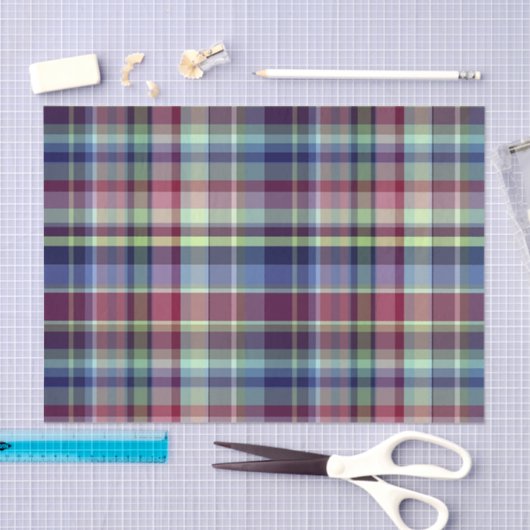 スカイブルーネイビーブルゴーニュ名門私立校風のピスタハマドラス 薄葉紙 (クラフト)