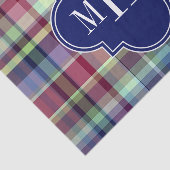 スカイブルーネイビーブルゴーニュWhtマドラスモノグラム 薄葉紙 (詳細)