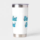 スカイブルーハーフ付きガールフレンドタイポグラフィ 保温保冷タンブラー (左面)