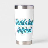 スカイブルーハーフ付きガールフレンドタイポグラフィ 保温保冷タンブラー (背面)