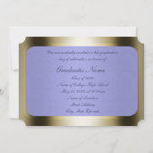 スカイブルーハーベスト/金ゴールドフレーム卒業 招待状 (裏面)